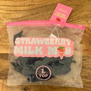 Strawberry Milk Mob Black bikini Top